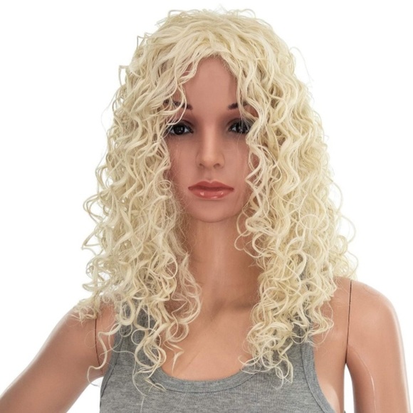Platinum Blonde Curly Non Lave Wig